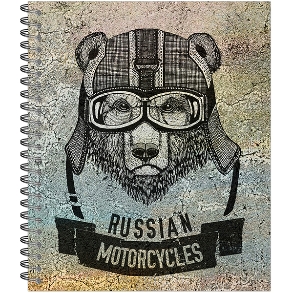 Тетрадь А5 96листов клетка спираль ПОЛИНОМ Байкеры ассорти, арт. 3313-96