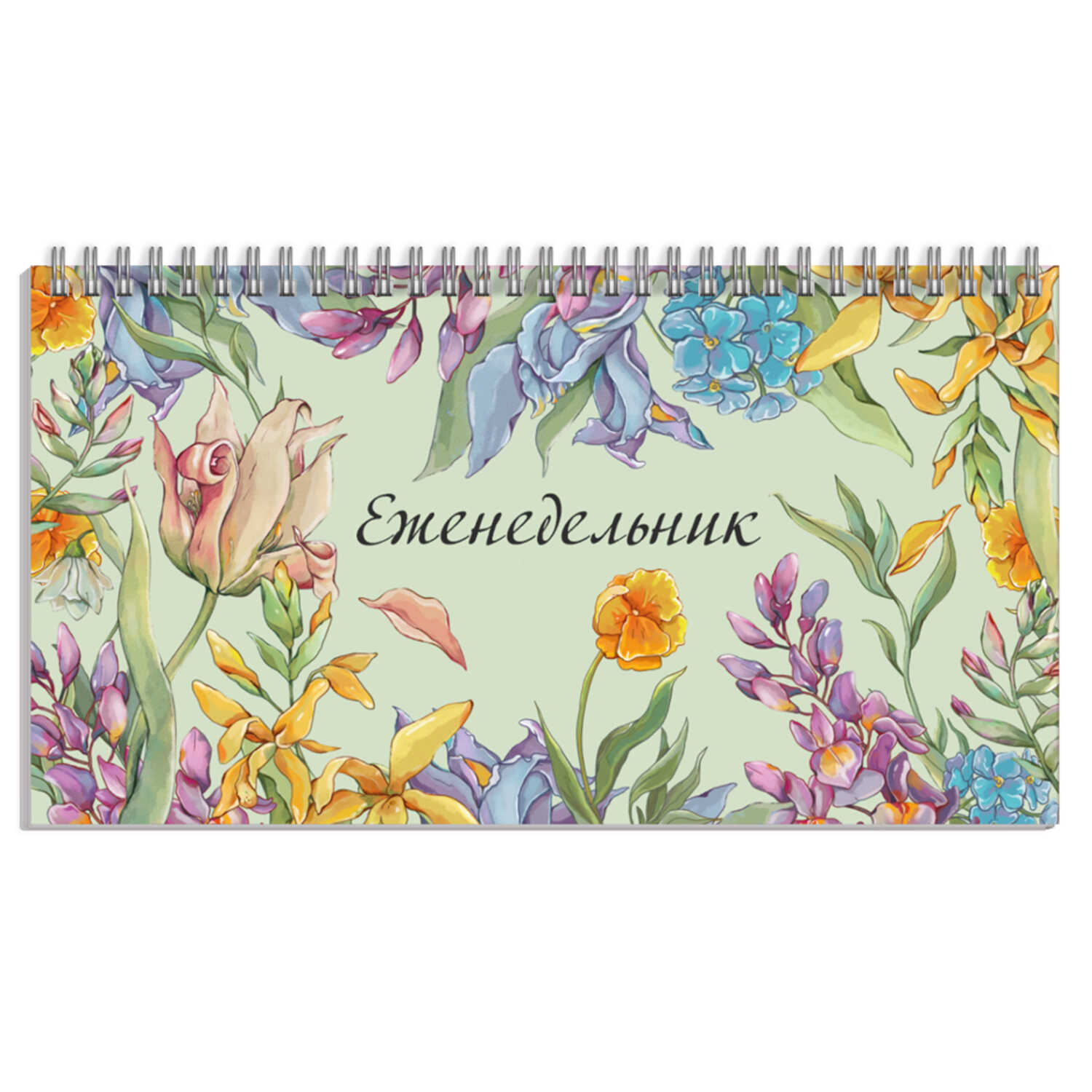 Еженедельник недатированный 165*85мм спираль ФЕНИКС Цветочный сад, арт. 61589