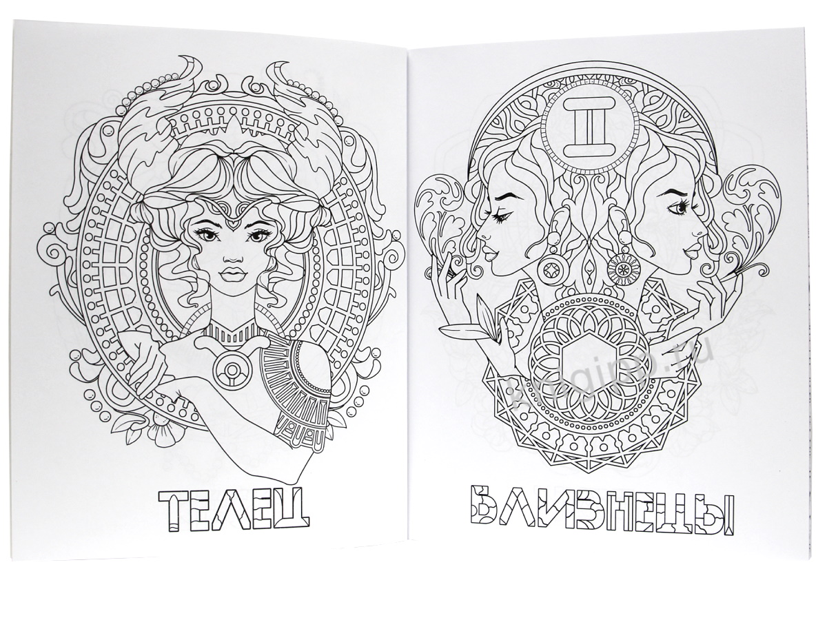 Раскраска антистресс А4 ПРОФ-ПРЕСС Знаки зодиака, арт. 339204