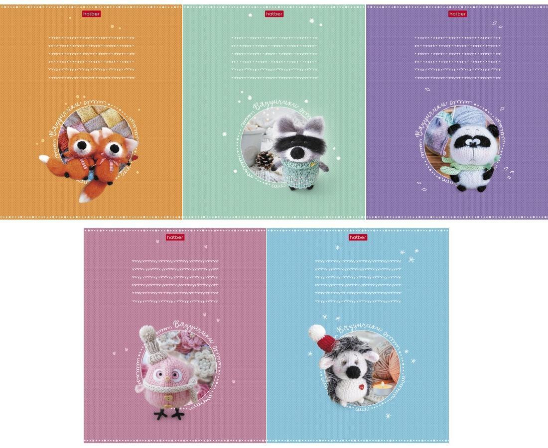 Тетрадь А5 18л клетка ХАТБЕР Вязунчики ассорти, арт. 18Т5В1