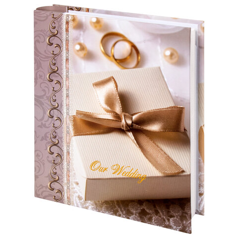 Фотоальбом 10*15 200 фото BRAUBERG Свадебный подарок, арт. 391153