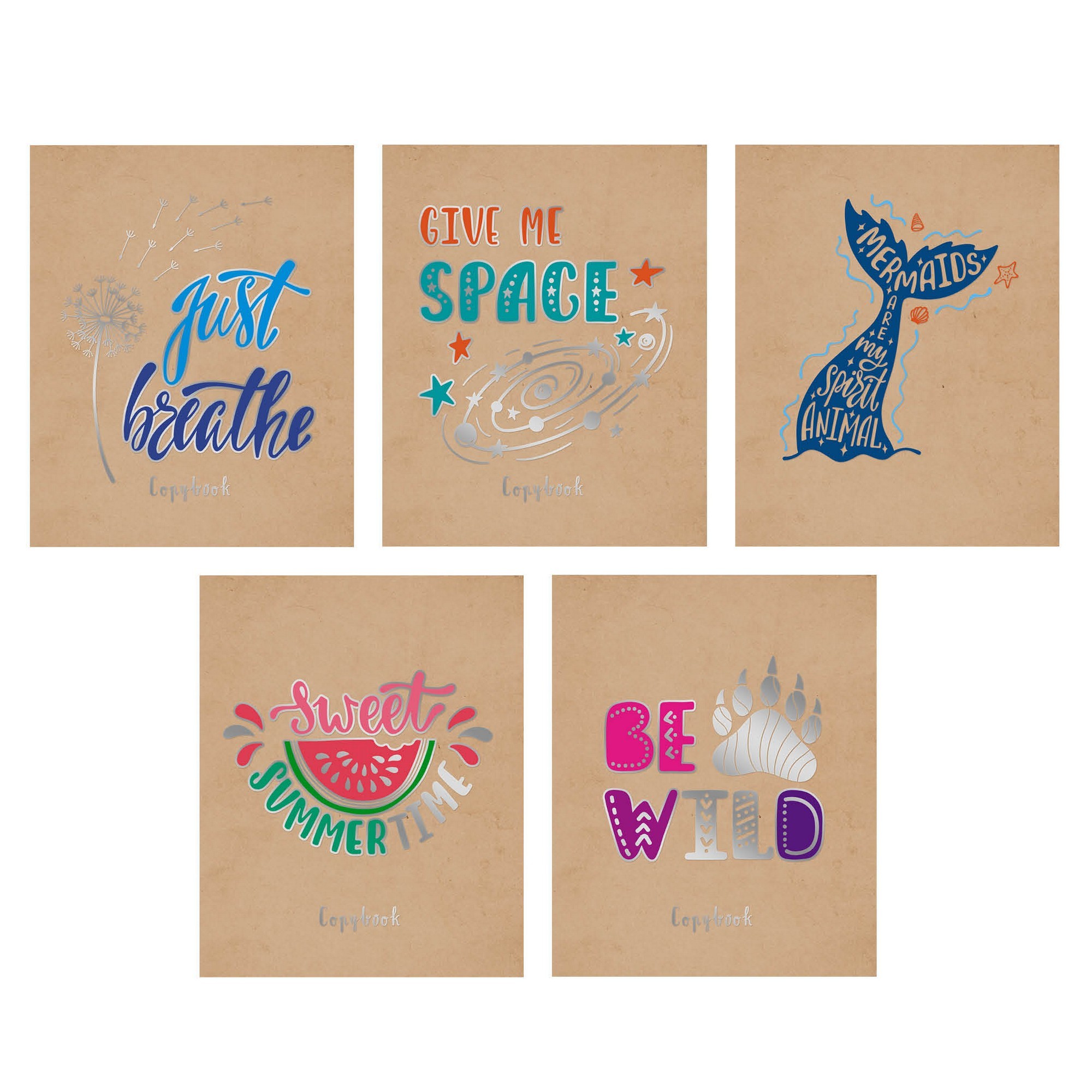 Тетрадь А5 48л клетка LISTOFF Дивное сияние крафт обложка ассорти, арт. ТККФ487229