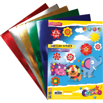 Бумага цветная металлизированная А4  5цв 5л deVENTE, арт. 8040504