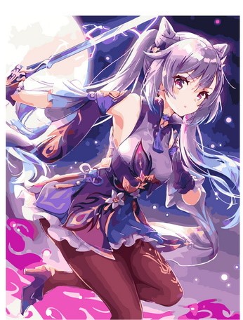 Картина по номерам с акриловыми красками 40*50 на подрамнике Аниме девушка NN, арт. GX45317