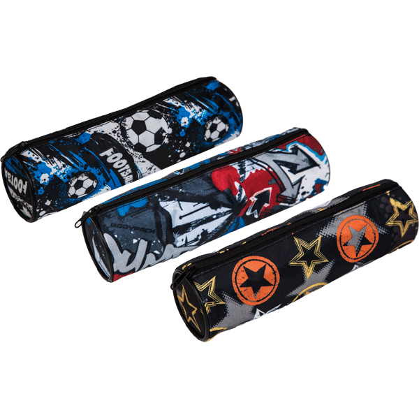 Пенал-тубус 1 отделение ATTOMEX Football ассорти текстиль, арт. 7025403