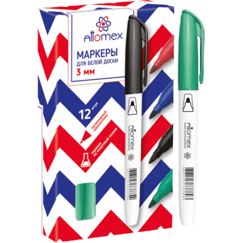 Маркер для доски зеленый круглый 3мм ATTOMEX, арт. 5040704