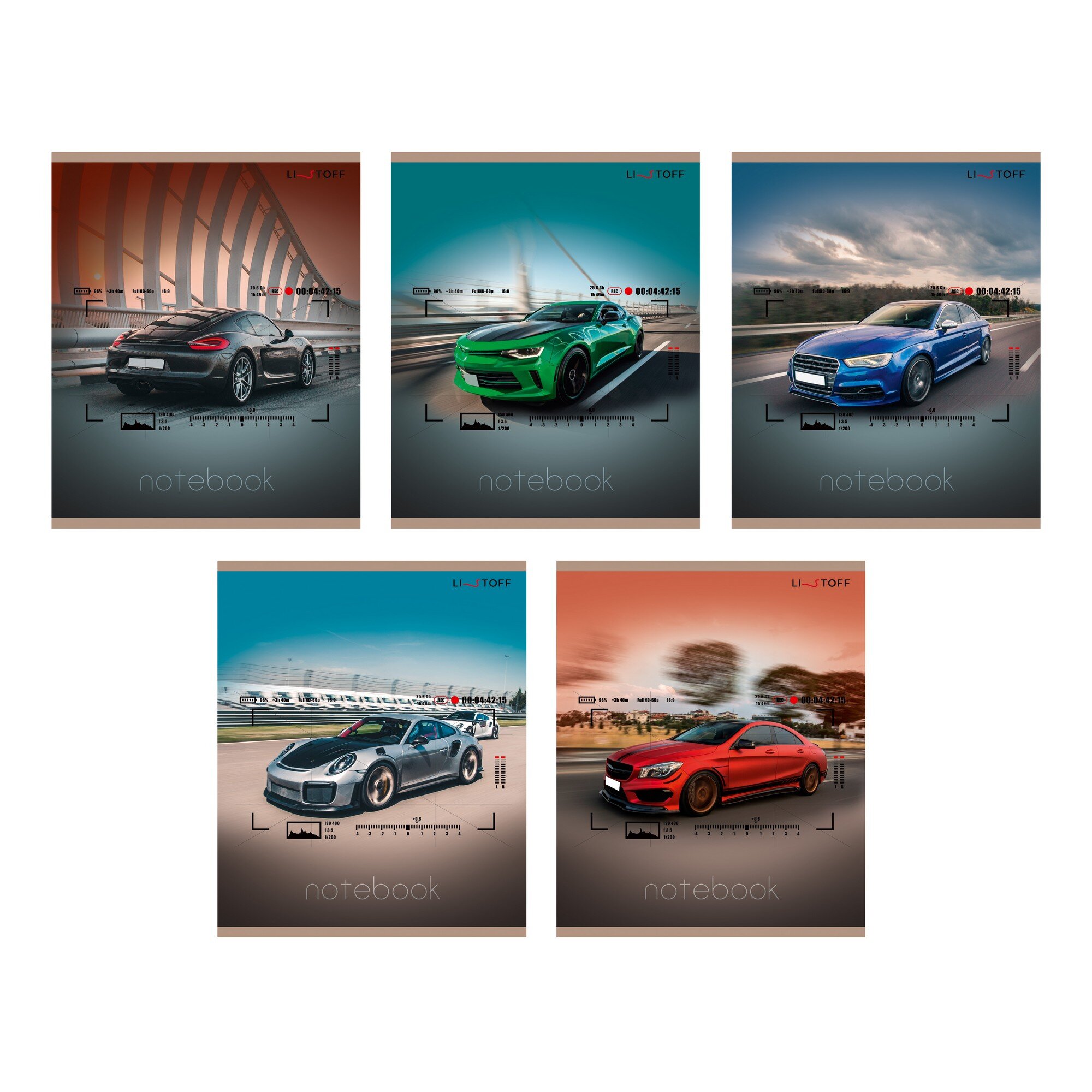 Тетрадь А5 48л клетка LISTOFF Скорость и драйв ассорти, арт. ТК488663