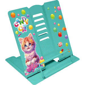 Подставка для книг с упором металлическая deVENTE Candy Cat 200*190 бирюзовая, арт. 8063401