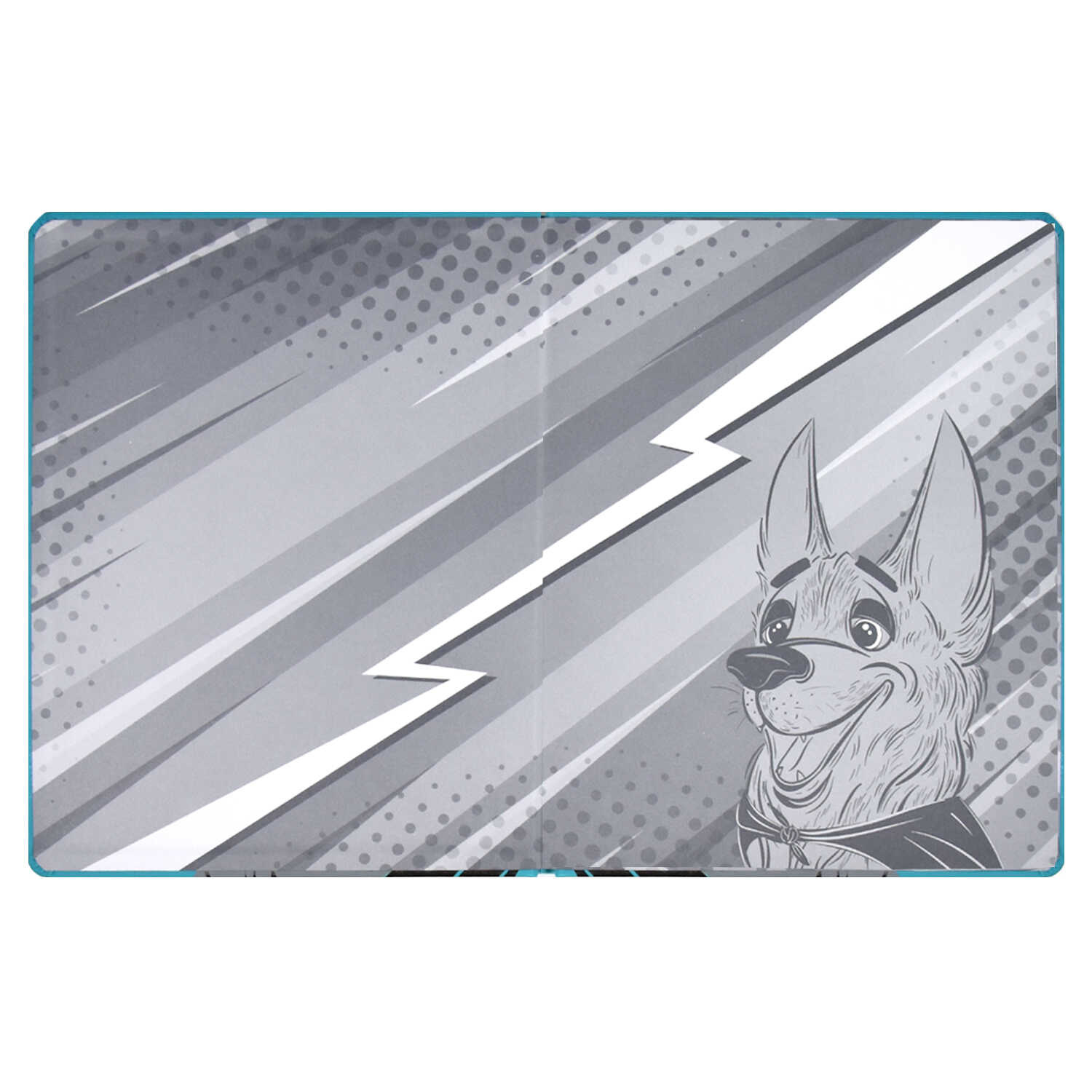 Дневник 1-11 класс твердая обложка искуственная кожа ФЕНИКС Собака-супергерой на резинке, арт. 62190