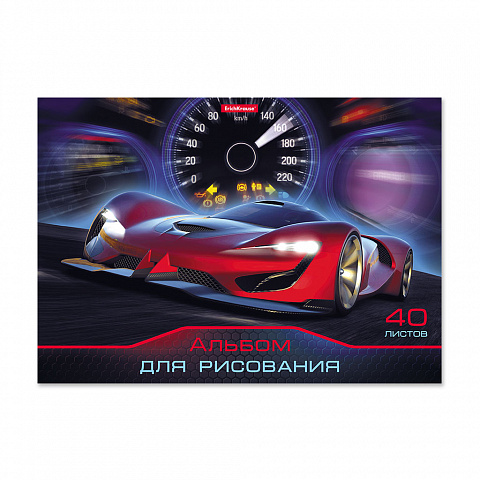 Альбом для рисования 40л склейка ERICH KRAUSE Drive, арт. 53178