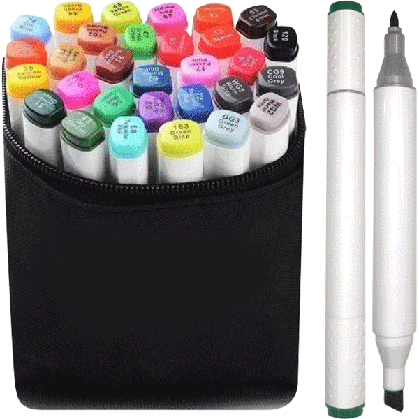 Набор маркеров д/скетчинга 36цв 1-5мм deVENTE Emotion трехгранные двухсторонние тканевая сумка, арт. 5044104