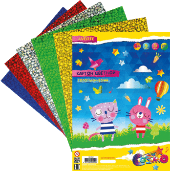 Картон цветной голографический А4 5цв 5л deVENTE, арт. 8040514