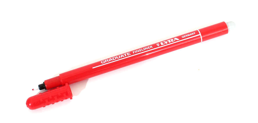 Ручка капиллярная красная 0,5мм LYRA Graduate корпус красный, арт. L6773018