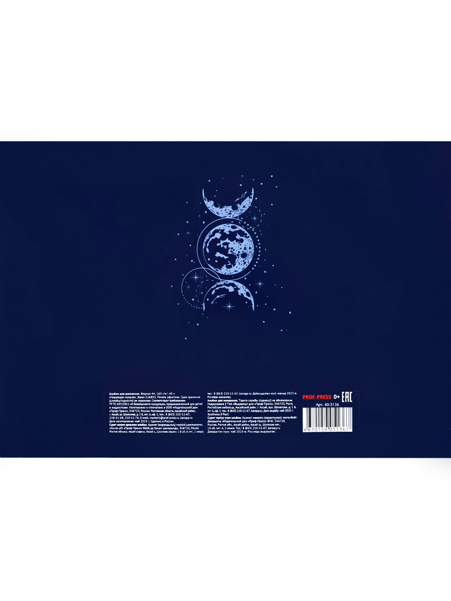 Альбом для рисования 40л склейка ПРОФ-ПРЕСС Чарующая музыка, арт. 40-5136