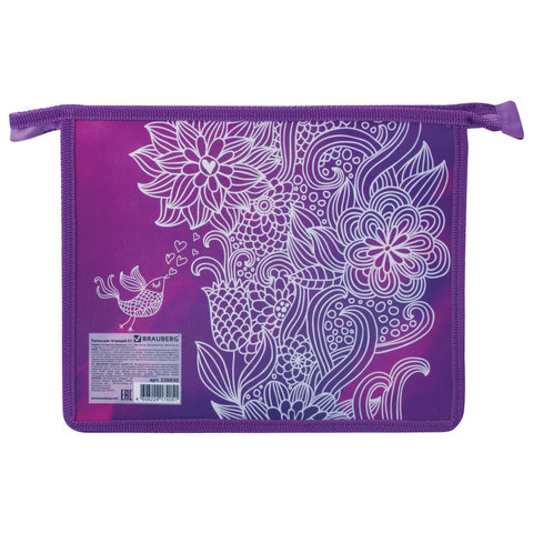 Папка для тетрадей А5 на молнии BRAUBERG Маджента, арт. 226930