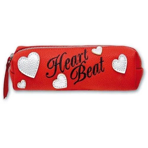 Пенал 1 отделение ФЕНИКС Сердца искусственная кожа, арт. 46088