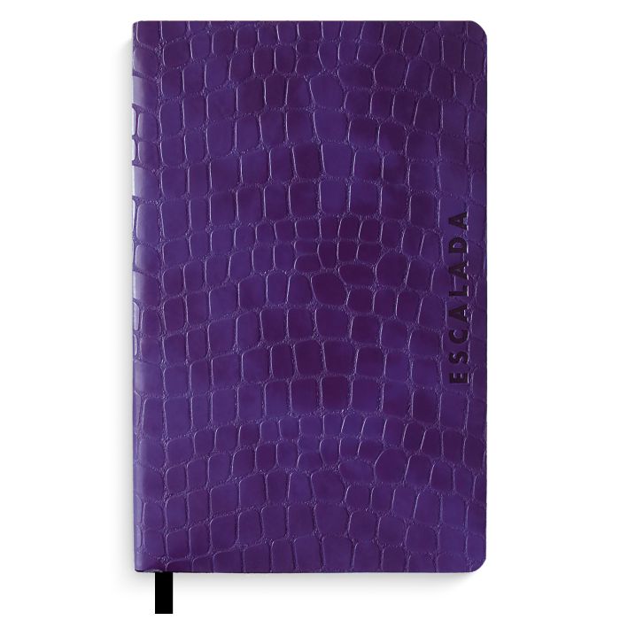 Блокнот/скетчбук А5 96л 70г/м2 ФЕНИКС Escalada Кроко фиолетовый черная/фиолетовая бумага искусственная кожа, арт. 50181