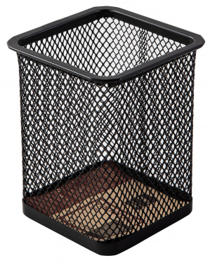 Подставка для письменных принадлежностей металлическая DELI квадратная черная, арт. E9174