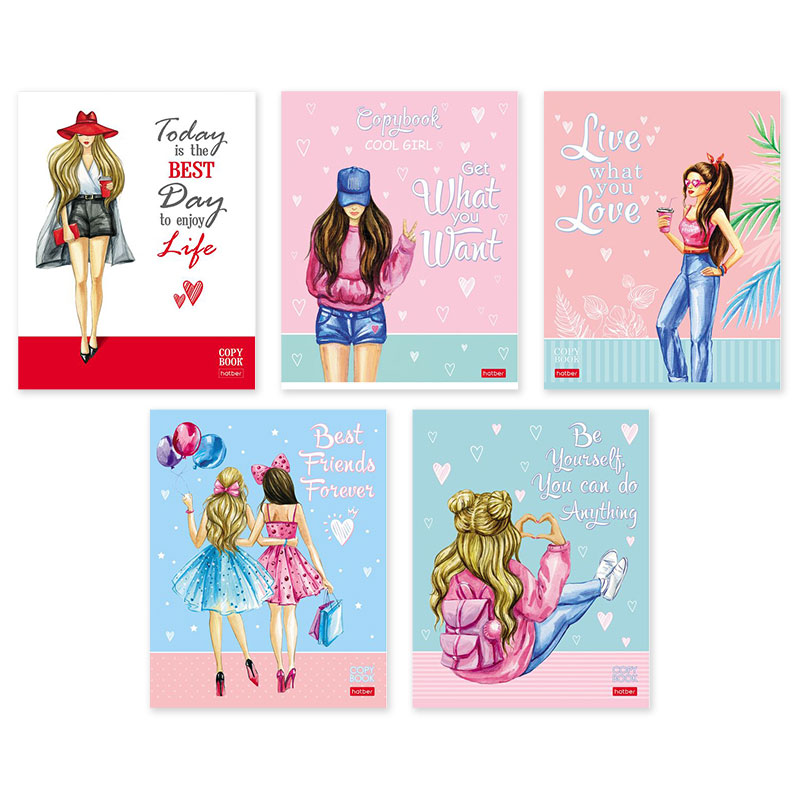 Тетрадь А5 48л клетка ХАТБЕР Жизнь прекрасна! ассорти, арт. 48Т5В1