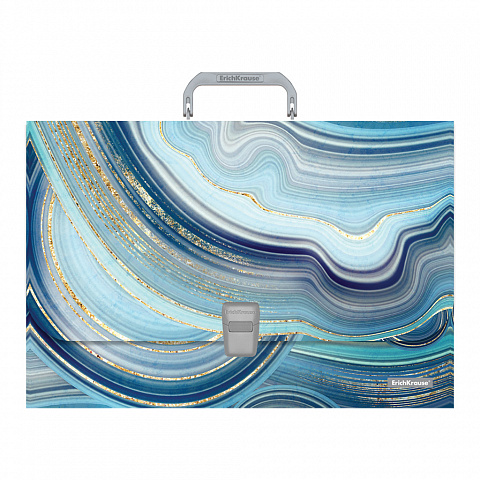Папка портфель пластиковая А4+ ERICH KRAUSE Marble Kyanite 1 отделение Папка портфель пласт А4 E.K. Matt Ice Metallic 1 отделение, арт. 52920