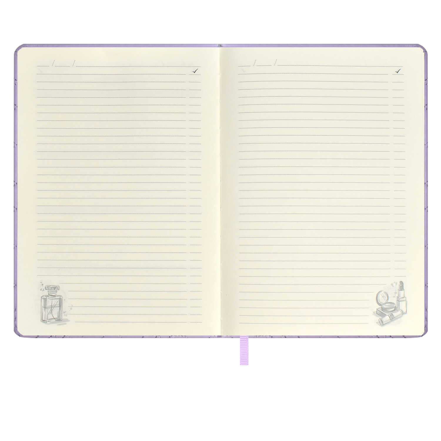 Ежедневник недатированный А5 ФЕНИКС Escalada Лайка от Кутюр кремовый блок искусственная кожа сиреневый , арт. 63967