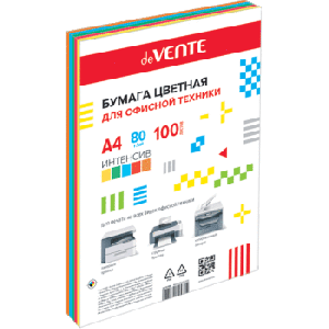 Бумага для офисной техники цветная А4 80г/м2 набор 5цветов deVENTE интенсив 100л, арт. 2072706 на сайте «КанцМаркет» Бумага для офисной техники цветная А4 80г/м2 набор 5цветов deVENTE интенсив 100л, арт. 2072706