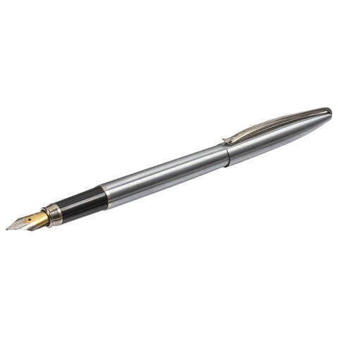 Ручка подарочная перьевая BRAUBERG Ballet корпус серебро/хром футляр, арт. 143481