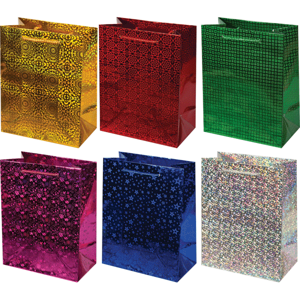 Пакет подарочный 12*15 голография deVENTE интенсив ассорти , арт. 9041601