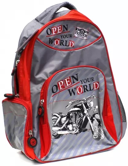 Рюкзак школьный ФЕНИКС Мотобайк мягкая уплотненная спинка, арт. 36373
