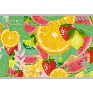 Альбом для рисования 40л скрепка LISTOFF Вкус лета, арт. АБ402334