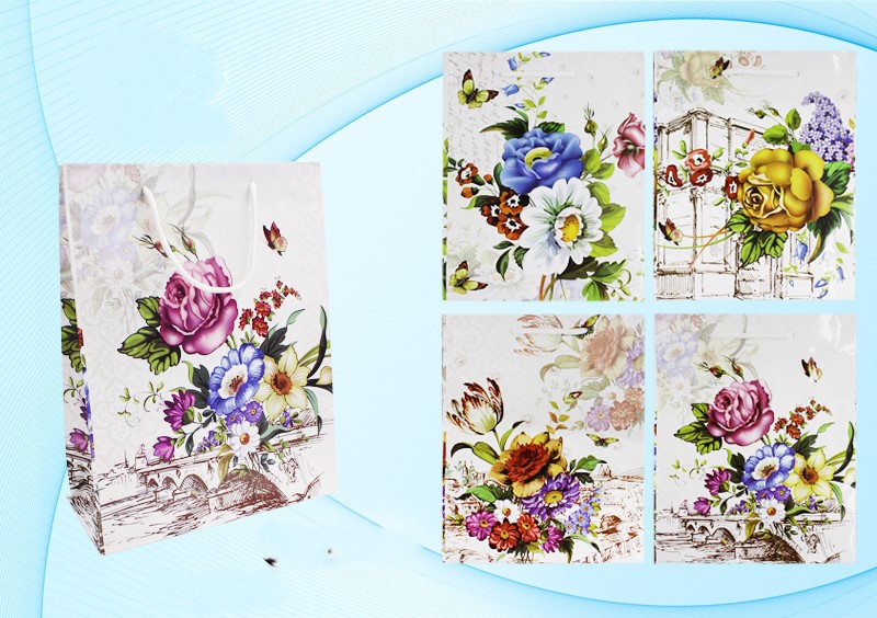 Пакет подарочный 32*44 MC BASIR Цветы ассорти , арт. МС-4132