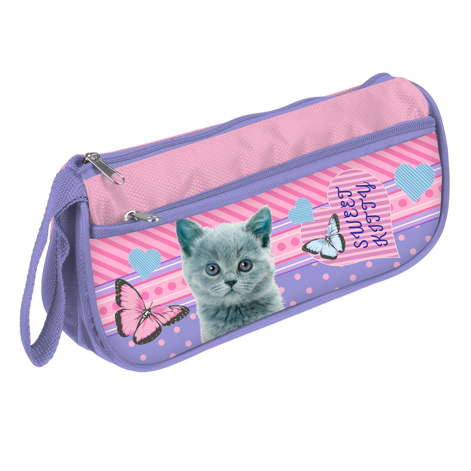 Пенал-косметичка 1 отделение ЮНЯЗОВ Свит Китти с карманом, арт. 238-237