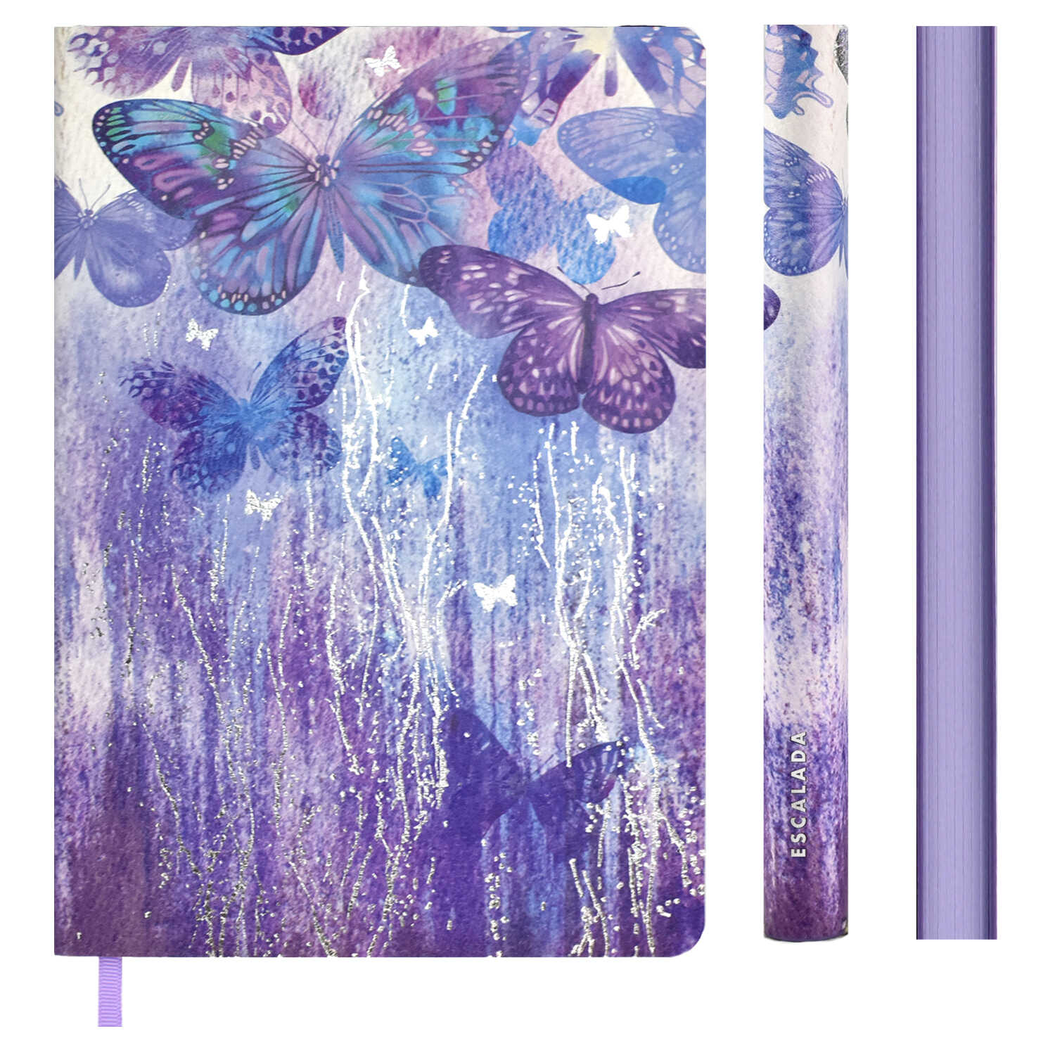 Ежедневник недатированный А5 ФЕНИКС Escalada Наппа Бабочки мягкая обложка искусственная кожа сиреневый срез, арт. 57547