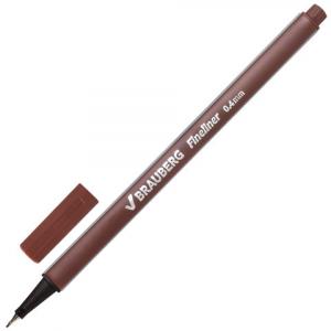 Ручка капиллярная BRAUBERG Aero 0,4мм корпус коричневый трехгранная коричневая, арт. 142257