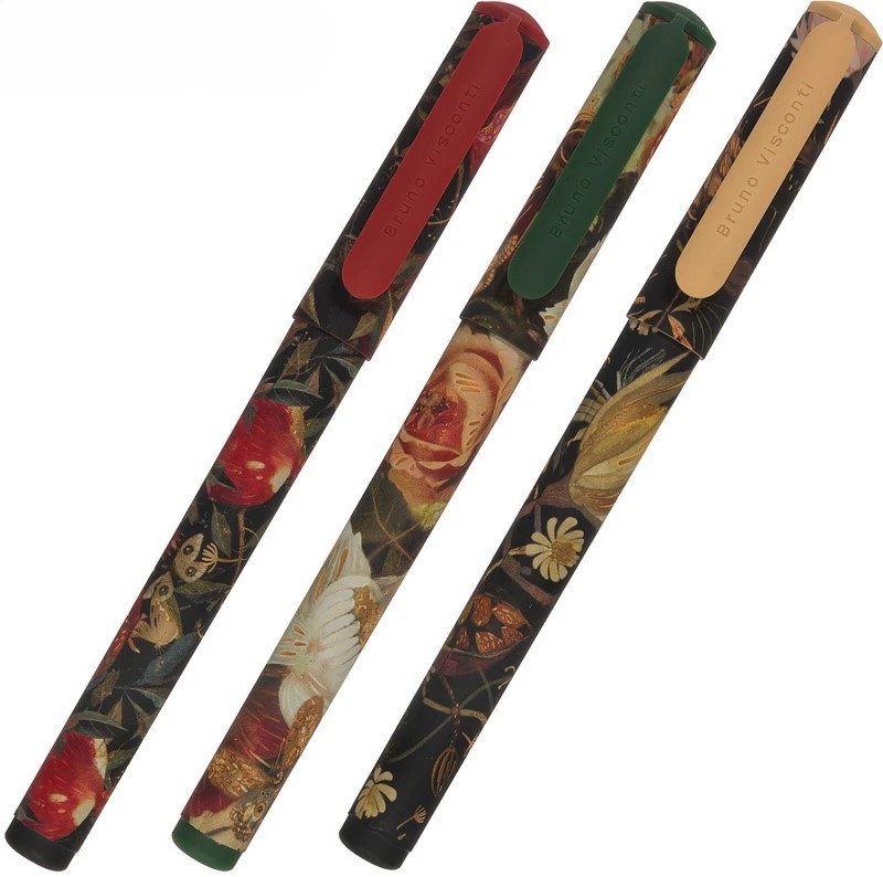 Ручка подарочная шариковая синяя BRUNO VISCONTI DreamWrite Flora Black night корпус с рисунком в футляре, арт. 20-0264/14