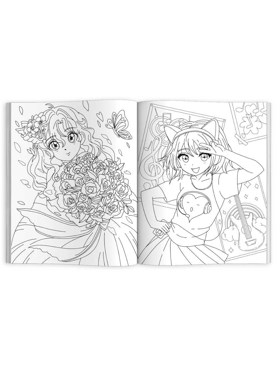 Раскраска Аниме А4 ФЕНИКС Манга-девочки , арт. 64233