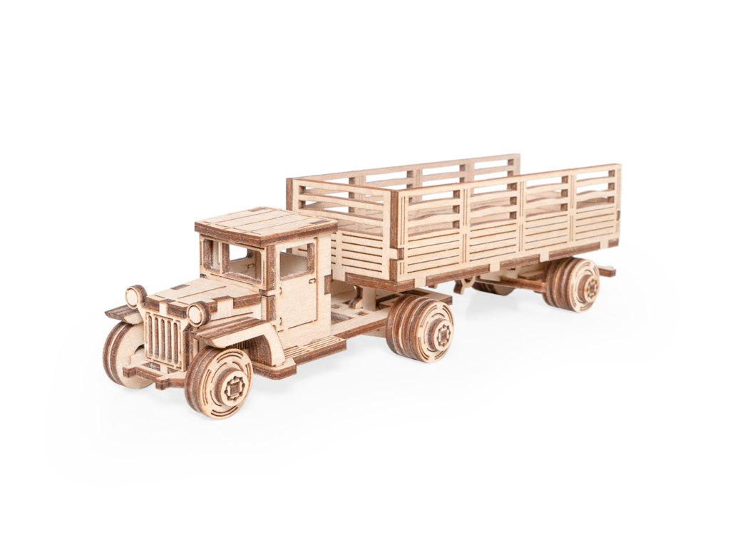 Конструктор деревянный LEMMO Грузовичок ЛТ тягач 60 деталей, арт. 0083
