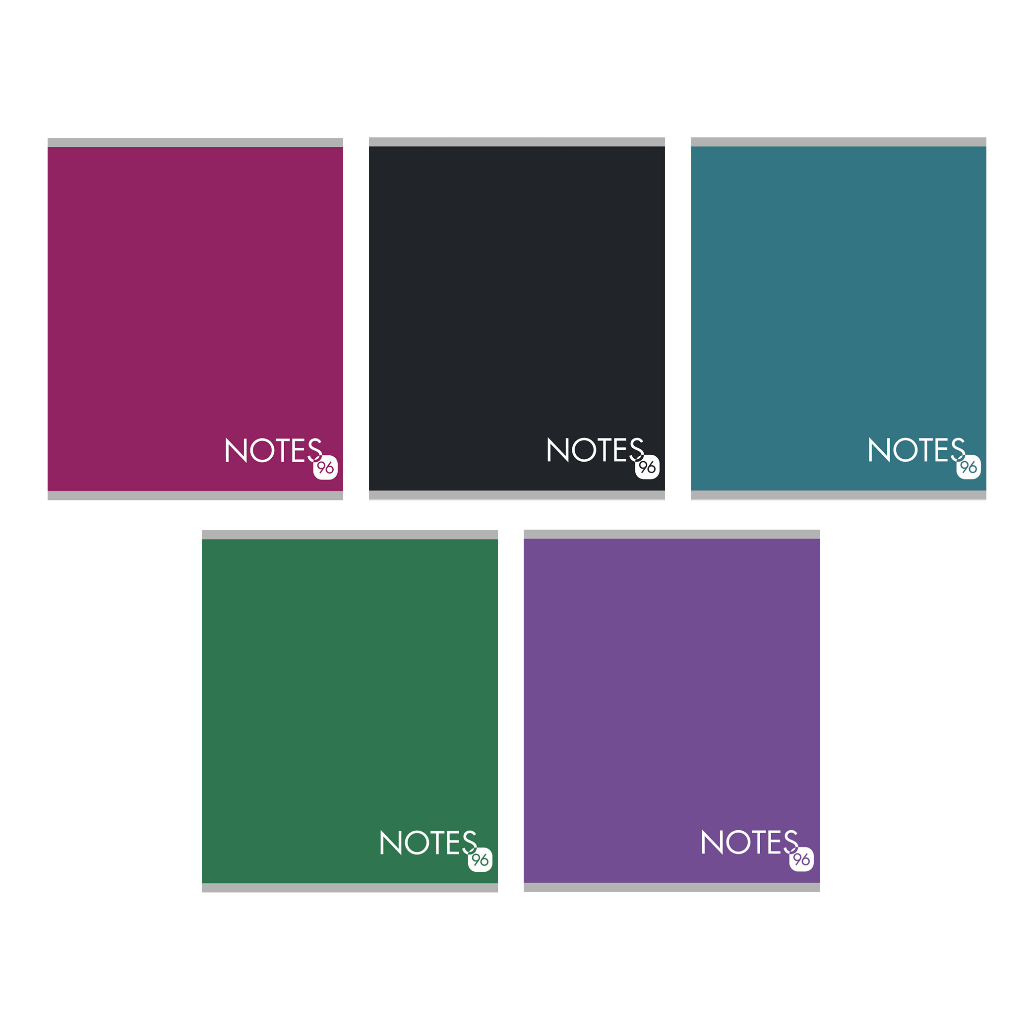 Тетрадь А5 96л клетка LISTOFF MONOseries ассорти, арт. ТЛ2Л967969