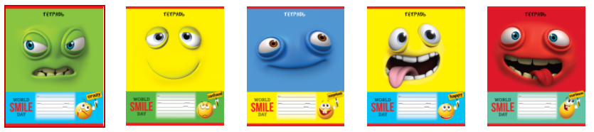 Тетрадь А5 12л линия ПРОФ-ПРЕСС Яркие смайлы ассорти, арт. 12-3110