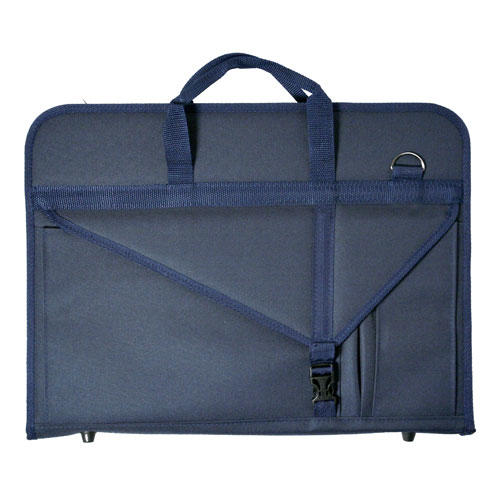 Папка для чертежей и рисунков с ручками текстиль А3 АРТ БЭГ синяя с карманом, арт. ПДХ027