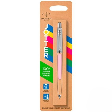 Ручка подарочная шариковая автоматическая синяя PARKER Jotter Original K60 Baby Pink СT корпус розовый/хром в блистере, арт. 2123469