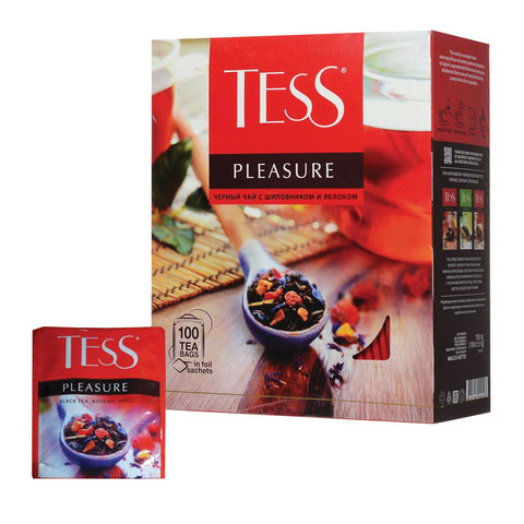 Чай черный TESS Pleasure Шиповник/Яблоко 100пак, арт. 621034