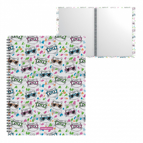 Папка с мультифорами 40стр ERICH KRAUSE Neon Cats на спирали, арт. 52785