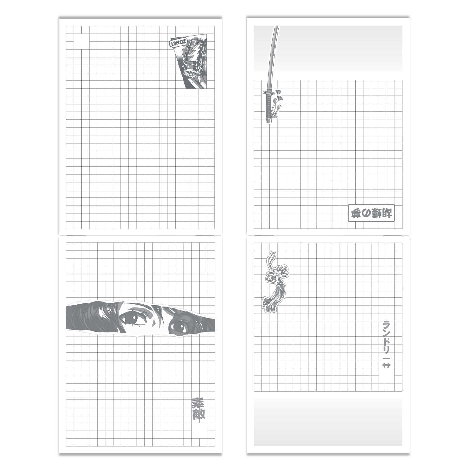 Блокнот А6 32л клетка скрепка ФЕНИКС Аниме, арт. 65451
