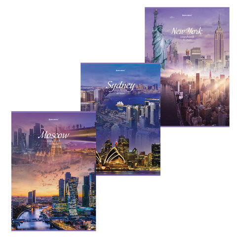 Тетрадь А4 80л клетка BRAUBERG City ассорти, арт. 404045