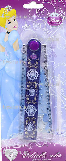 Линейка 30см пластиковая раскладная с трафаретом АКАДЕМИЯ ХОЛДИНГ Принцесса, арт. PRGL-12S-201-BL1