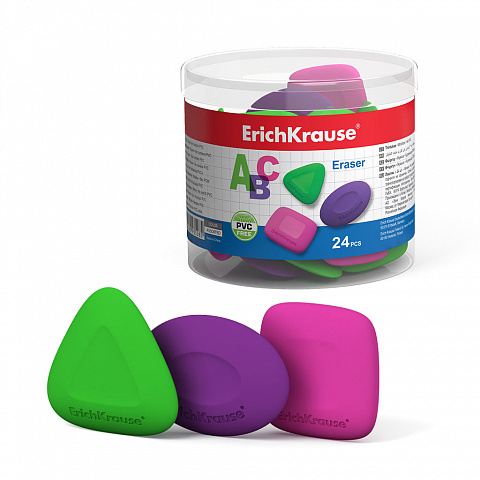 Ластик ERICH KRAUSE 49*34*8, 43*41*8, 36*36*8 ABC ассорти, арт. 34648