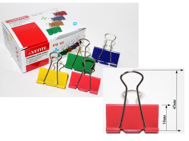 Зажим для бумаг 41 мм цветной deVENTE, арт. 4131004
