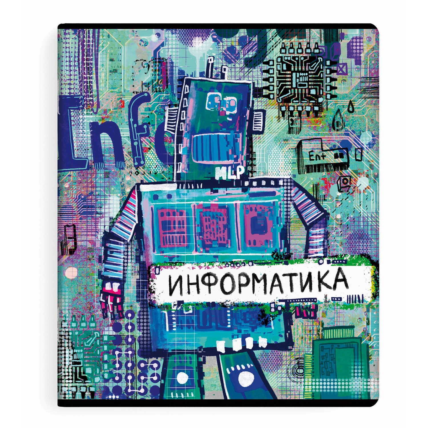 Тетрадь предметная Информатика 48листов клетка ФЕНИКС Граффити, арт. 60481