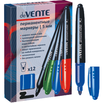 Маркер перманентный синий круглый 5мм deVENTE, арт. 5043735